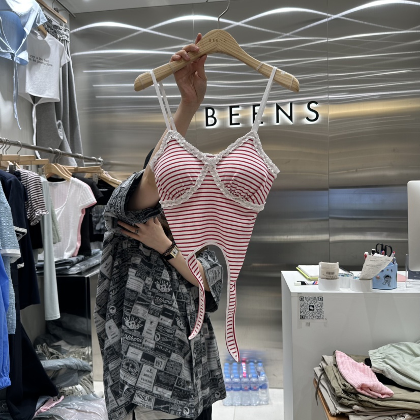 BEENS東大門㊣代購女裝新品推薦熱賣人氣真品時尚休閑吊帶背心BEENS吊帶/背心