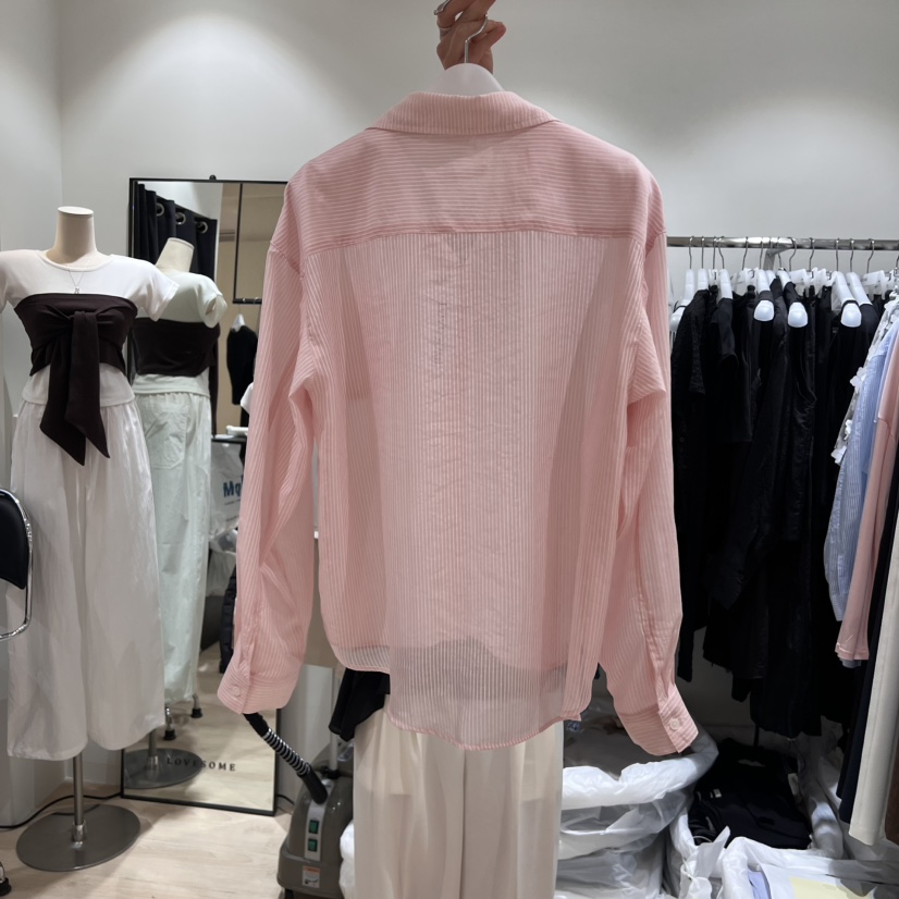 LOVE SOME東大門㊣代購女士新品職業休閑人氣襯衫蕾絲衫條紋LOVE SOME襯衫/蕾絲衫