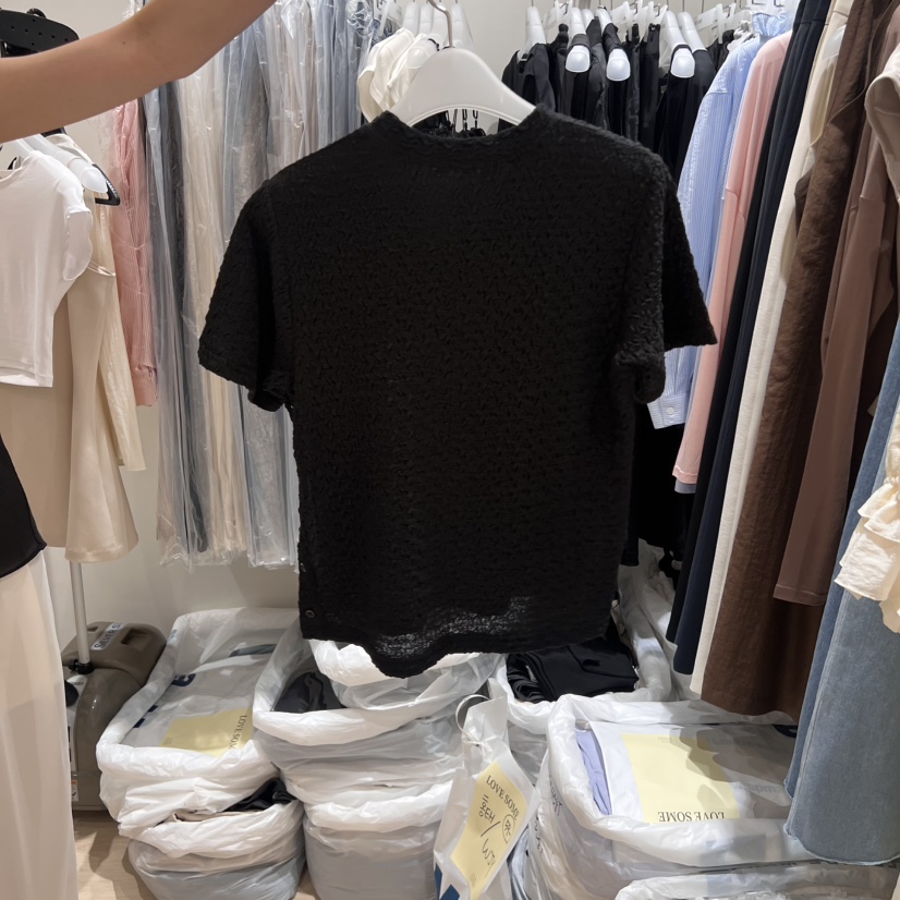 LOVE SOME東大門㊣代購女裝新品25春夏真品熱賣職業T恤紐扣LOVE SOMET恤
