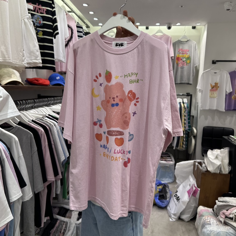EVE韓國直郵㊣女裝新品25春夏推薦熱賣時尚真品休閑人氣T恤EVET恤圖色2