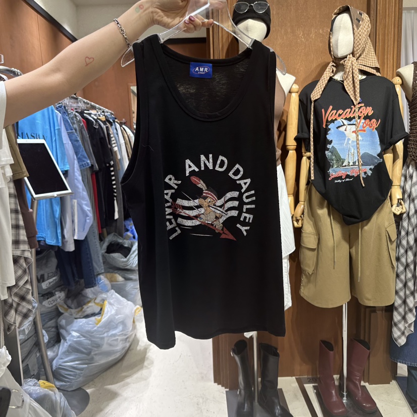 AMOUR韓國代購㊣女士新品熱賣推薦休閑職業25春夏真品吊帶背心AMOUR吊帶/背心圖色2
