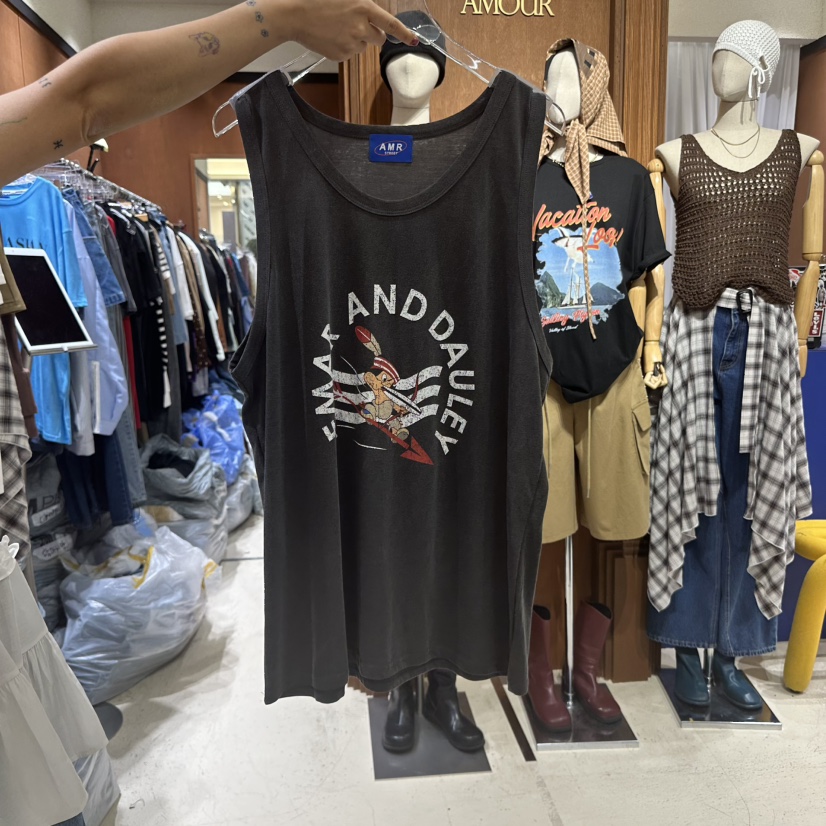 AMOUR韓國代購㊣女士新品熱賣推薦休閑職業25春夏真品吊帶背心AMOUR吊帶/背心圖色3