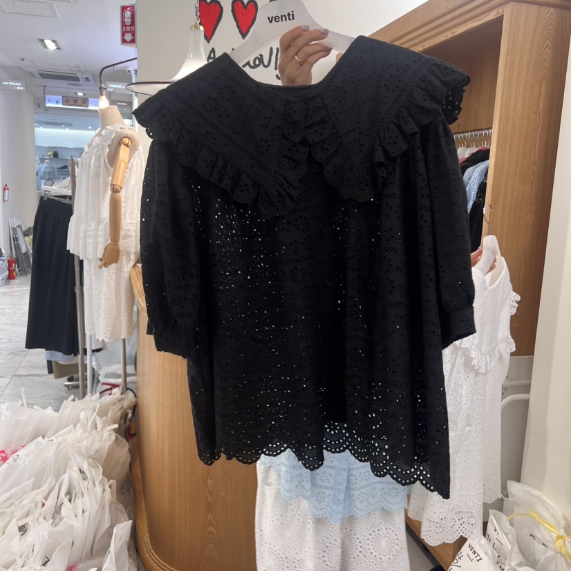 VENTI東大門㊣直郵女裝新款休閑真品25春夏推薦職業襯衫蕾絲衫VENTI襯衫/蕾絲衫