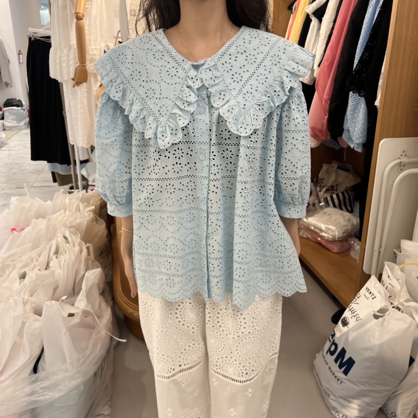 VENTI東大門㊣直郵女裝新款休閑真品25春夏推薦職業襯衫蕾絲衫VENTI襯衫/蕾絲衫圖色3