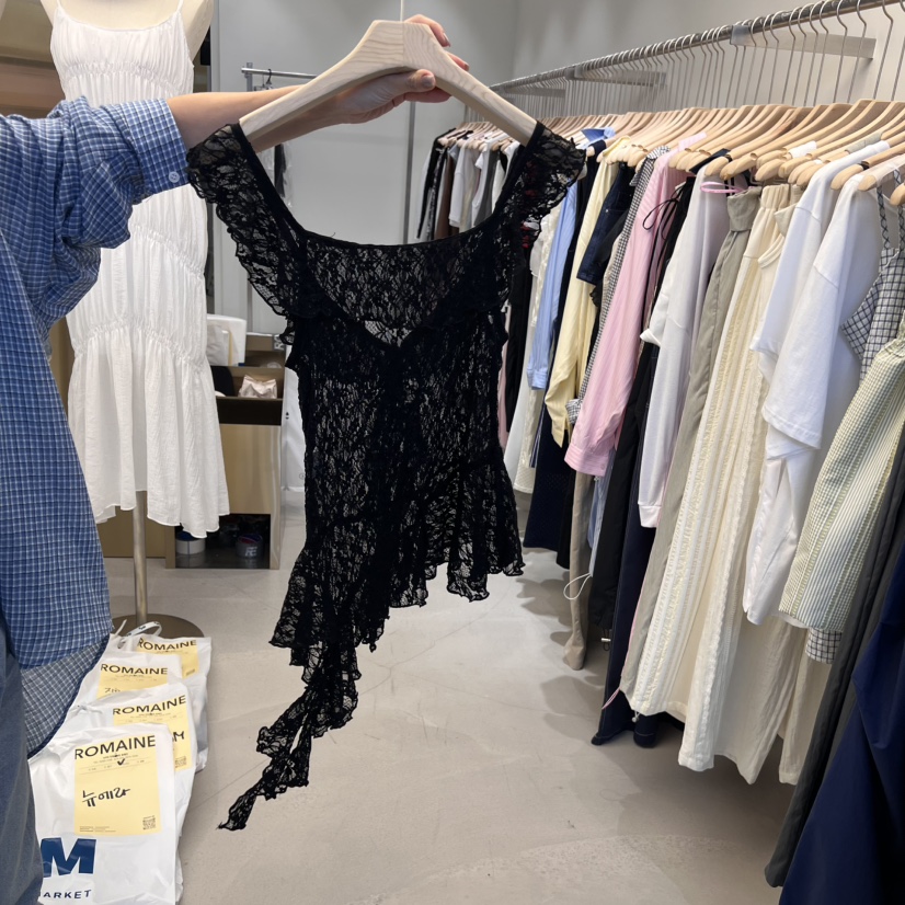 ROMAINE東大門㊣直郵女裝新款時尚真品25春夏職業吊帶背心蕾絲ROMAINE吊帶/背心