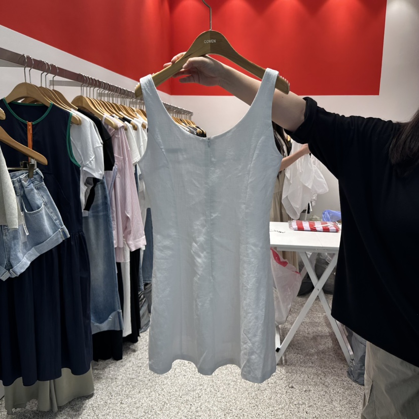 ATPZ韓國直郵㊣女裝新品人氣推薦真品25春夏職業連衣裙亞麻ATTENTION PLEAES連衣裙