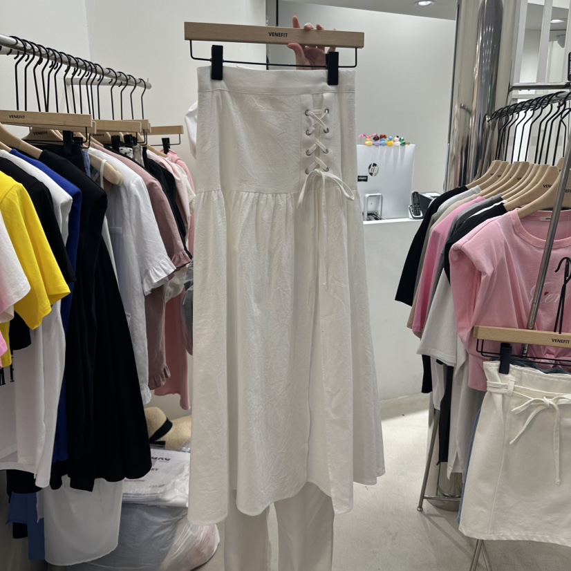 VENEFIT韓國代購㊣女裝新款熱賣25春夏推薦人氣時尚休閑長裙VENEFIT/JENNIE長裙