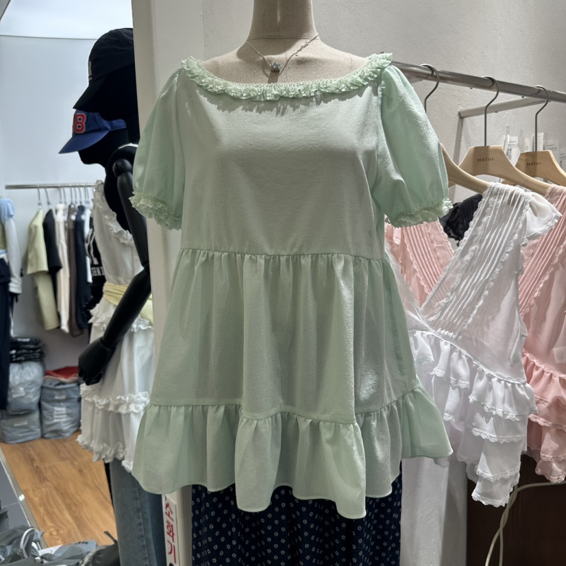 BERTHA東大門㊣直郵女裝新品真品25春夏推薦休閑襯衫蕾絲衫BERTHA襯衫/蕾絲衫圖色2