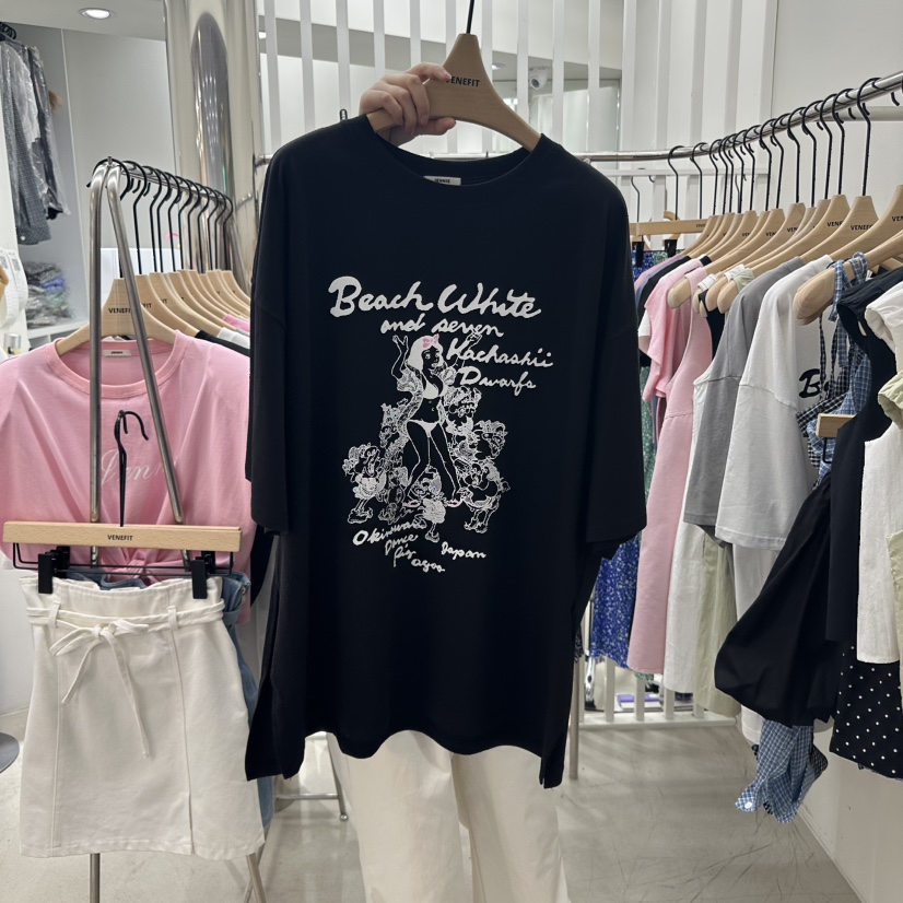 VENEFIT東大門㊣代購女裝新品時尚休閑推薦真品職業人氣T恤VENEFIT/JENNIET恤圖色2