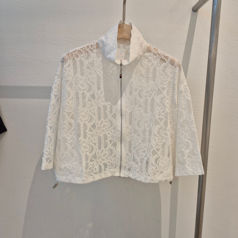 1 2ILLY-S韓國直郵㊣女裝新品人氣真品25春夏夾克拉鏈蕾絲1 2ILLY/THE SIL夾克
