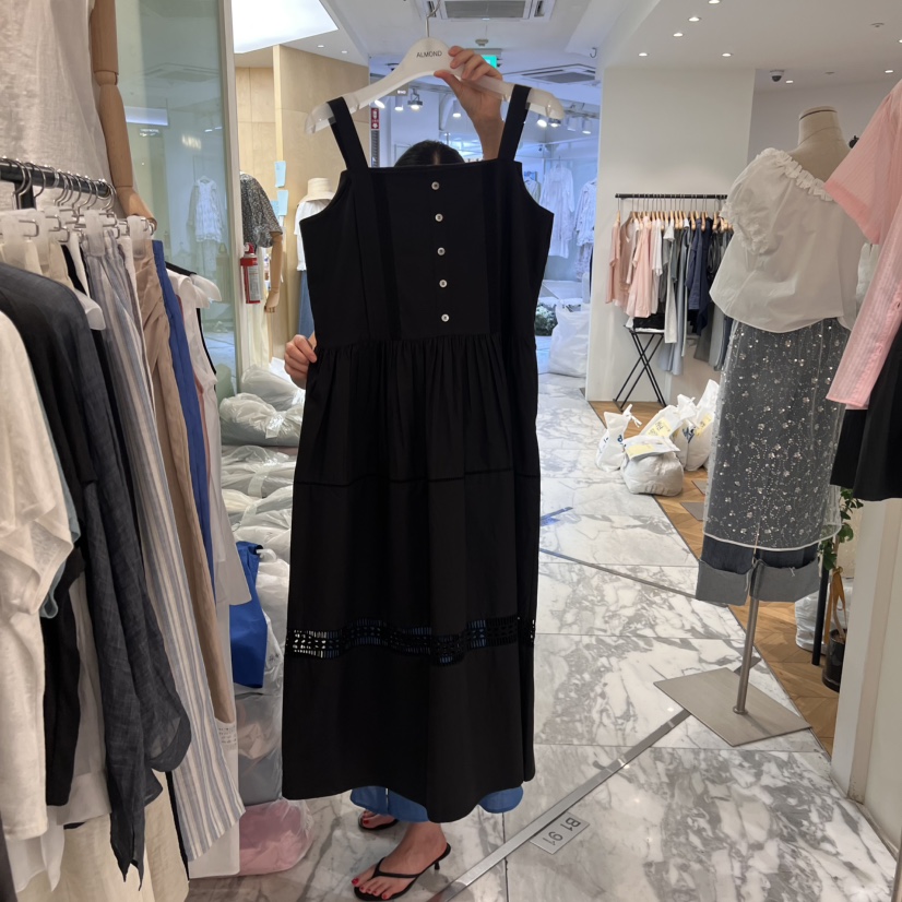 ALMOND韓國直郵㊣女士新品休閑25春夏真品時尚推薦職業連衣裙ALMOND連衣裙圖色2