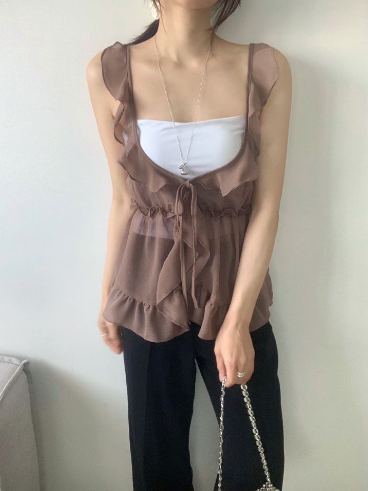 DOIT韓國代購㊣女裝新品休閑時尚推薦熱賣吊帶背心不含內搭DOIT吊帶/背心圖色2