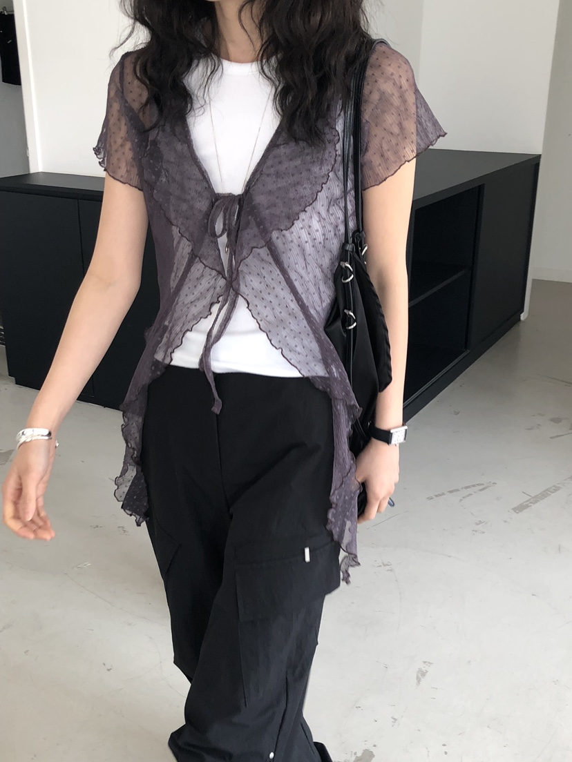 MONDAYMORING韓國代購㊣女裝新品熱賣時尚真品襯衫蕾絲衫開衫MONDAYMORING襯衫/蕾絲衫