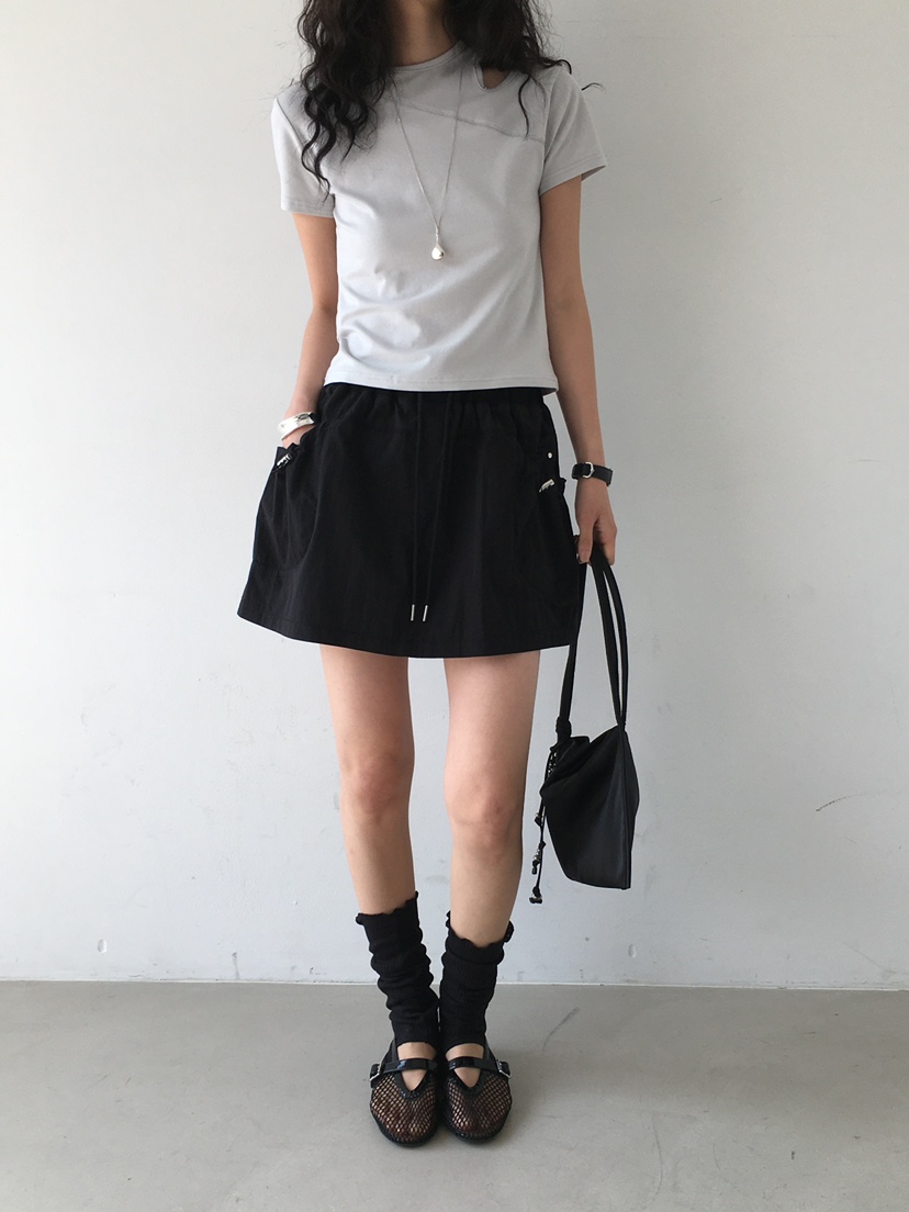 MONDAYMORING東大門㊣直郵女士新品人氣時尚25春夏短裙羅紋MONDAYMORING短裙
