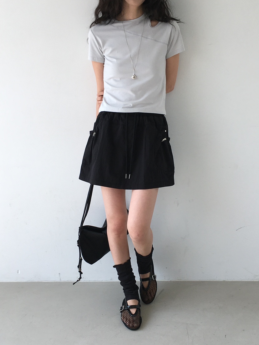 MONDAYMORING東大門㊣直郵女士新品人氣時尚25春夏短裙羅紋MONDAYMORING短裙