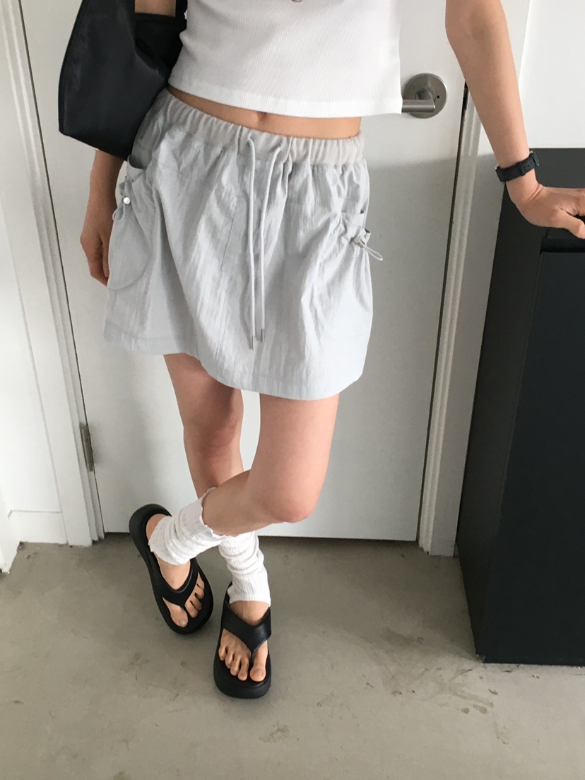 MONDAYMORING東大門㊣直郵女士新品人氣時尚25春夏短裙羅紋MONDAYMORING短裙