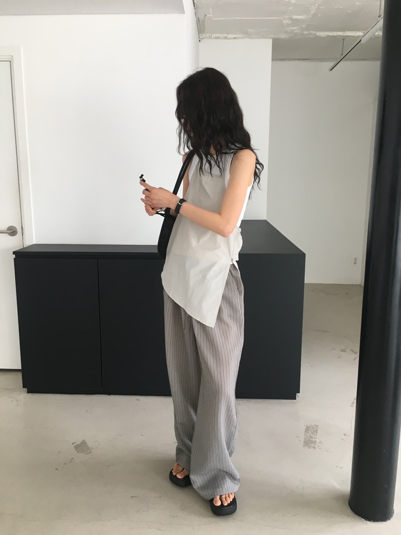 MONDAYMORING東大門㊣直郵女裝新款熱賣時尚推薦休閑褲條紋MONDAYMORING休閑褲