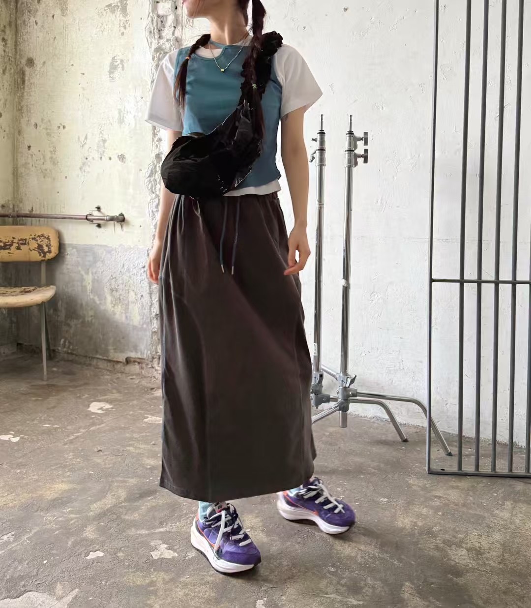 STANDING韓國代購㊣女士新品推薦真品人氣25春夏職業時尚長裙STANDING長裙