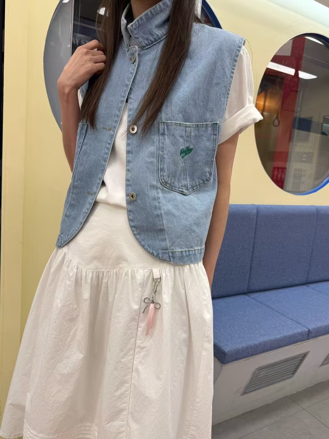 STANDING東大門㊣代購女裝新款真品熱賣推薦休閑馬甲刺繡復古STANDING馬甲