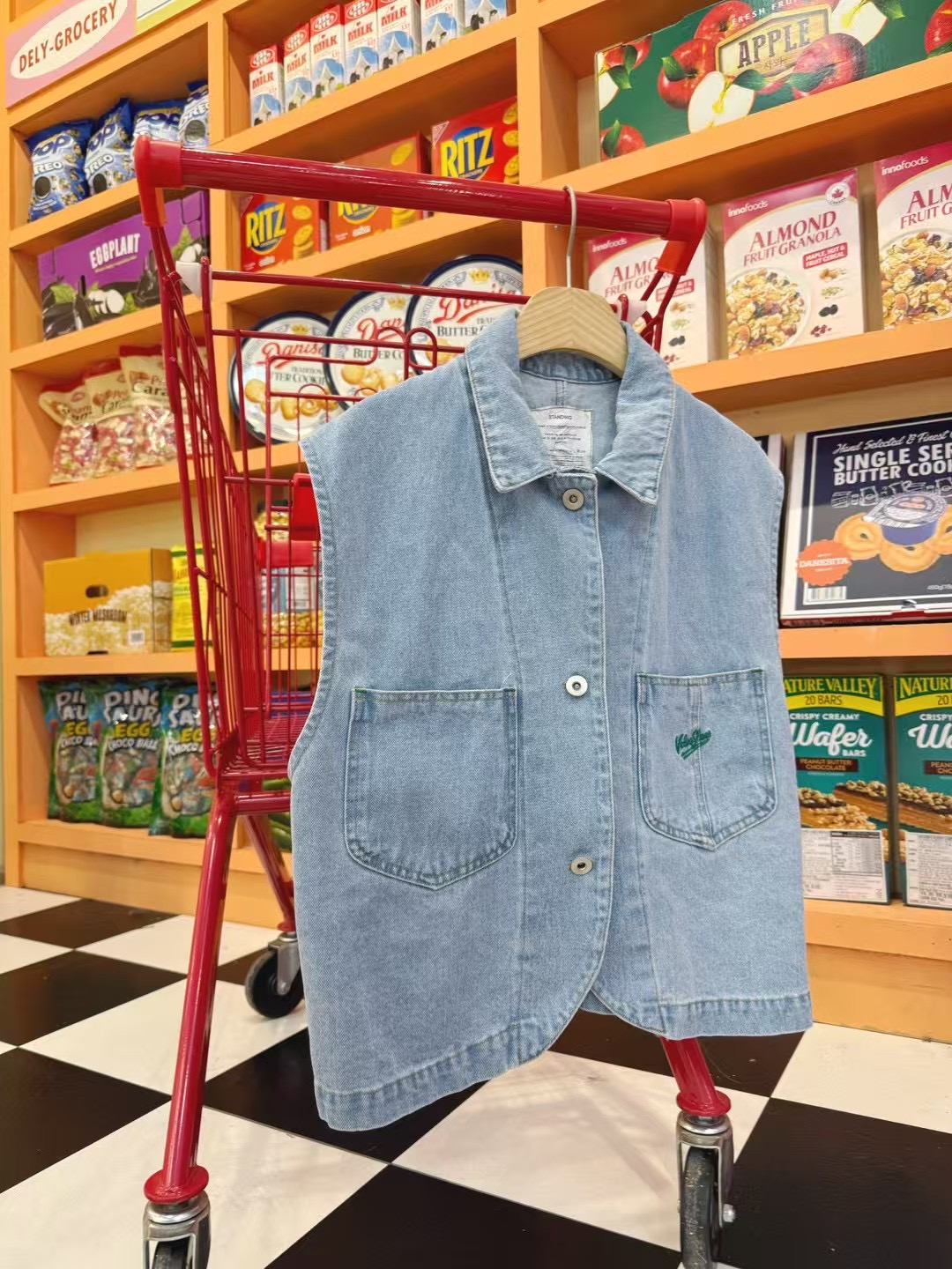 STANDING東大門㊣代購女裝新款真品熱賣推薦休閑馬甲刺繡復古STANDING馬甲