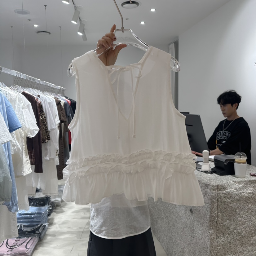 NEROLI 36東大門㊣代購女士新款熱賣時尚職業吊帶背心荷葉邊NEROLI 36吊帶/背心