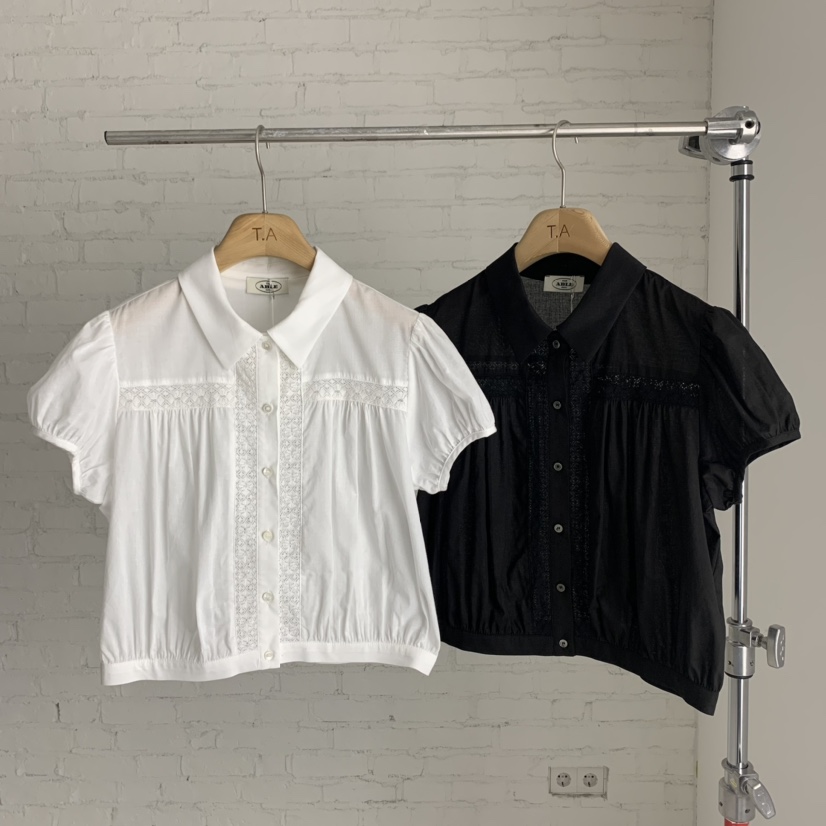 THE ABLE韓國代購㊣女士新品25春夏熱賣時尚推薦襯衫蕾絲衫THE ABLE/TA襯衫/蕾絲衫