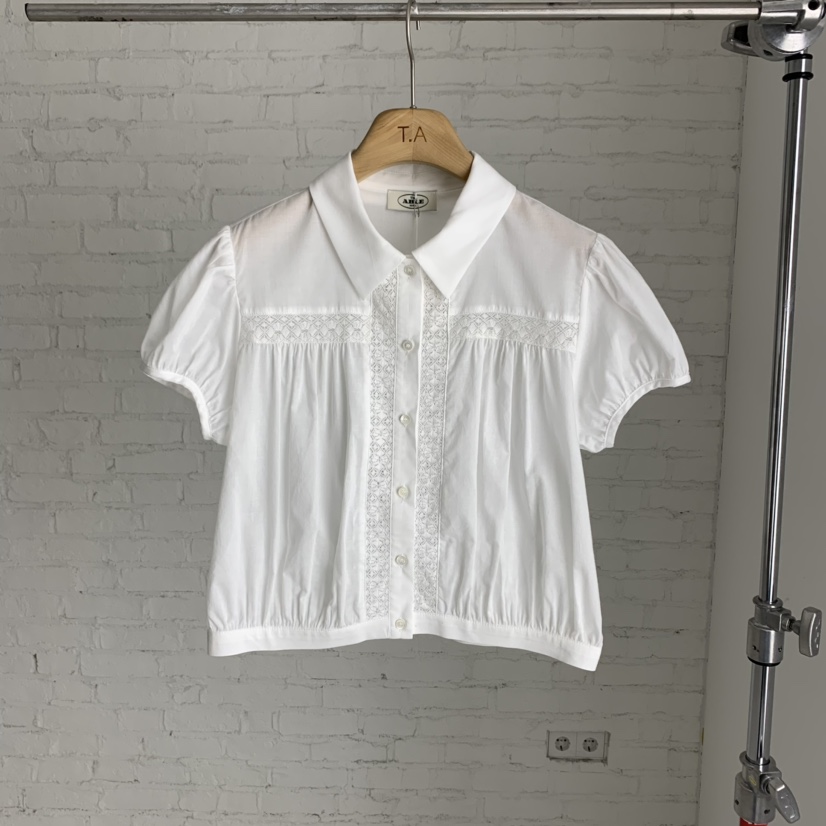 THE ABLE韓國代購㊣女士新品25春夏熱賣時尚推薦襯衫蕾絲衫THE ABLE/TA襯衫/蕾絲衫圖色2