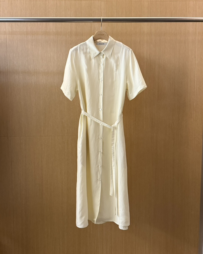 CULLUM東大門㊣直郵女士新品人氣職業時尚25春夏連衣裙含腰帶CULLUM連衣裙圖色2