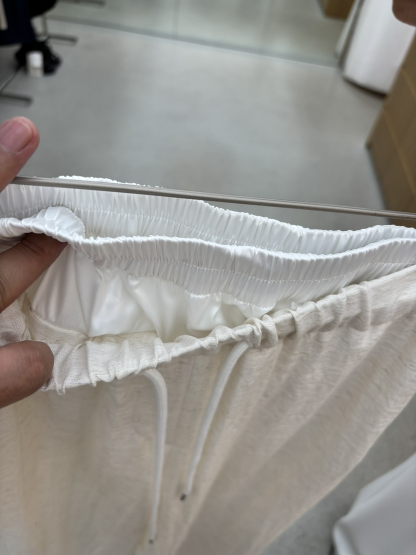 JUJU韓國代購㊣女裝新品人氣真品職業推薦25春夏休閑褲亞麻綁帶JUJU休閑褲