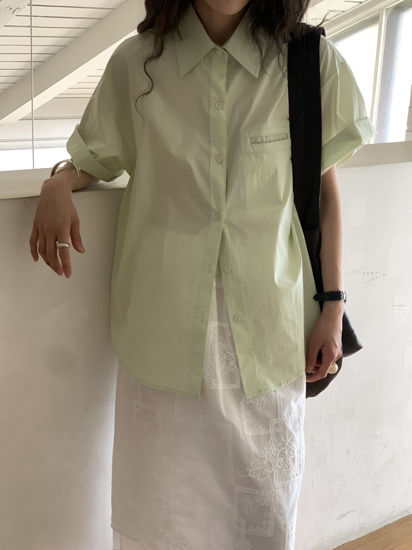 OURS韓國直郵㊣女裝新品休閑推薦真品人氣25春夏襯衫蕾絲衫OURS襯衫/蕾絲衫