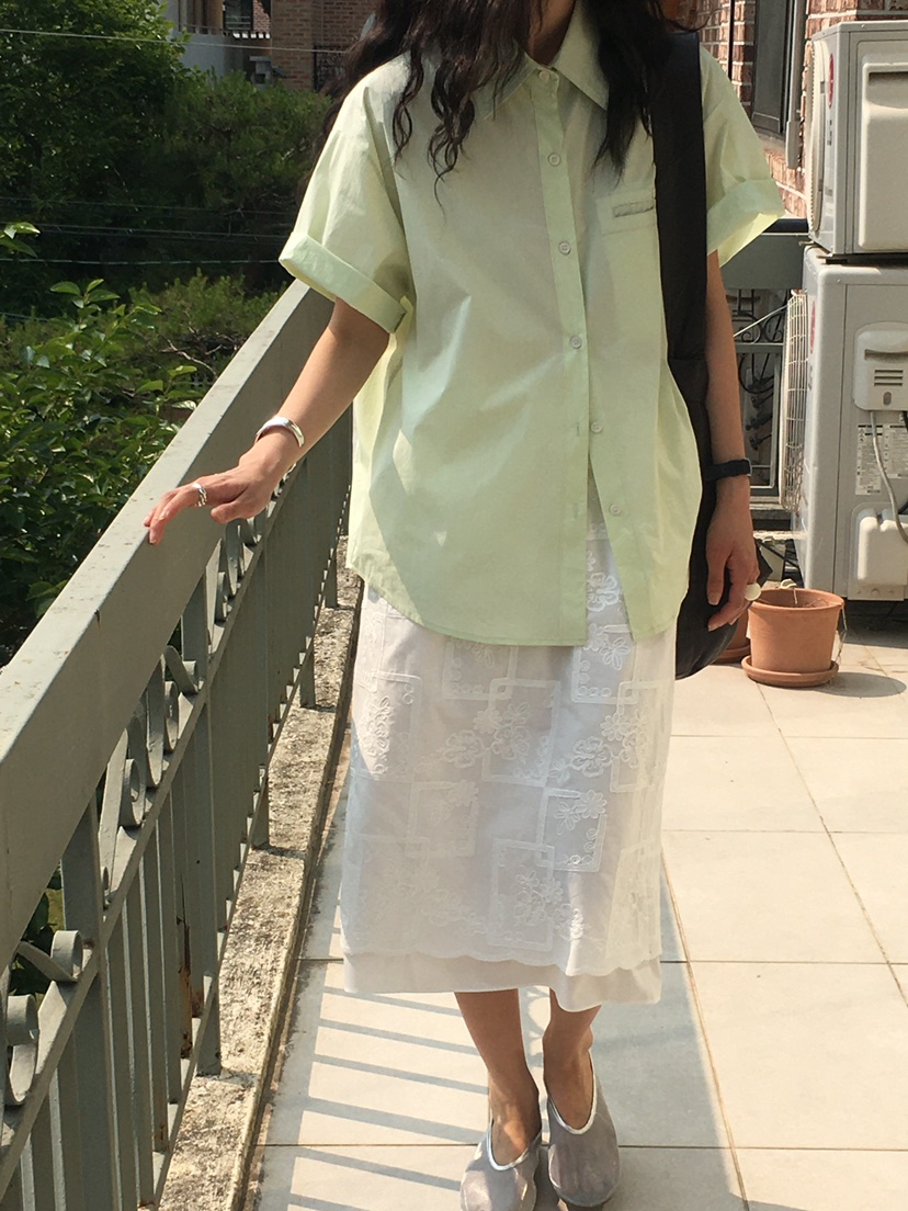 OURS韓國直郵㊣女裝新品休閑推薦真品人氣25春夏襯衫蕾絲衫OURS襯衫/蕾絲衫