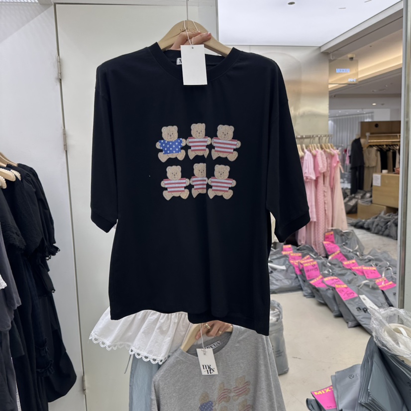 MIXXIN東大門㊣直郵女士新款人氣推薦熱賣真品25春夏T恤泰迪熊MIXXINT恤圖色3