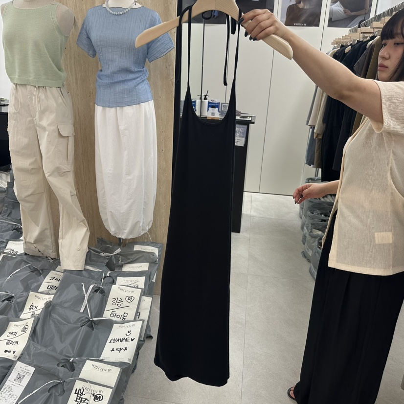 WRITTEN BY韓國代購㊣女裝新款25春夏人氣時尚連衣裙不含內搭WRITTEN BY連衣裙圖色2