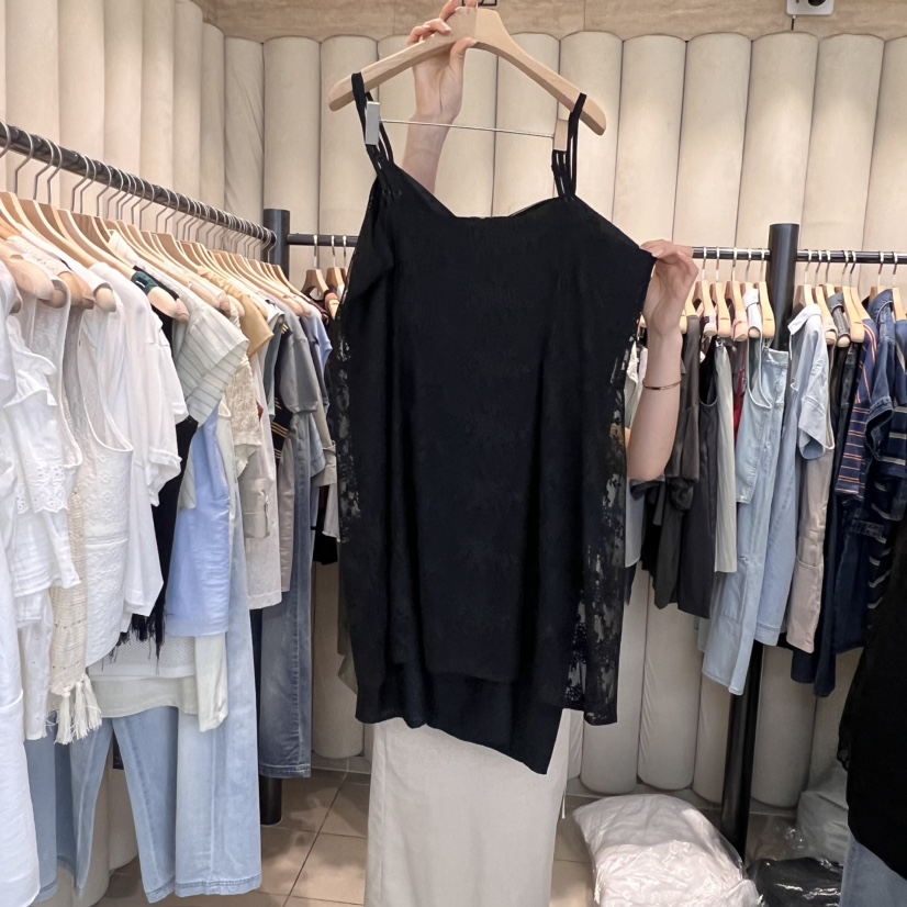 OUS/INCH-L韓國直郵㊣女裝新品人氣真品連衣裙假兩件蕾絲OUS/INCH連衣裙