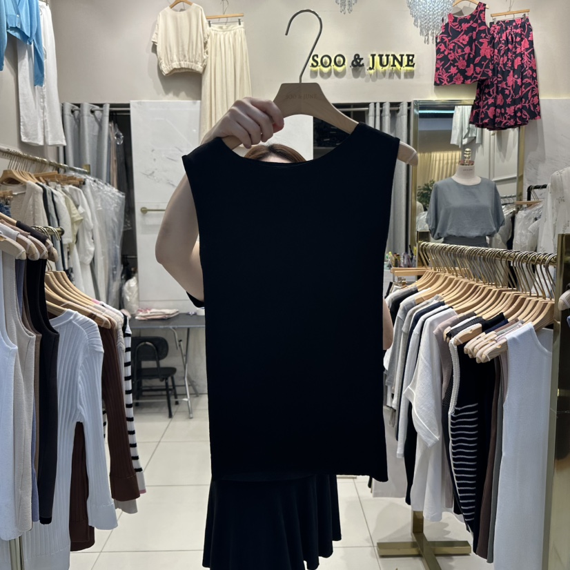 SOO JUNE東大門㊣實拍女裝新款休閑25春夏職業熱賣吊帶背心SOO JUNE吊帶/背心圖色6