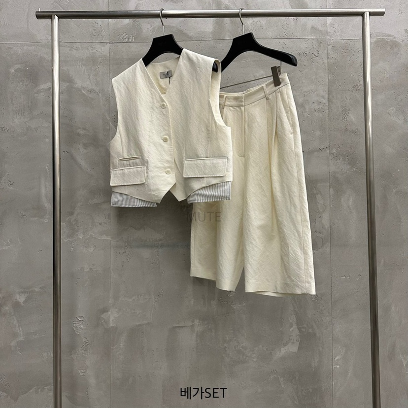 MUTE-P韓國代購㊣女裝新品25春夏時尚職業人氣真品套裝兩件套MUTE套裝圖色2