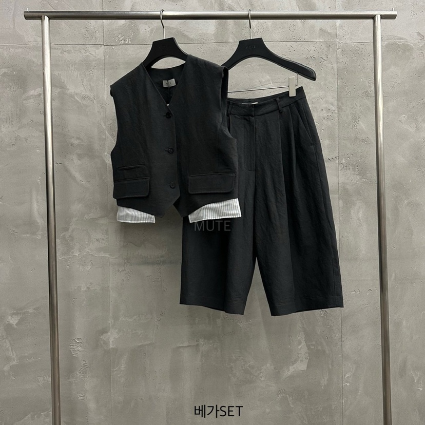 MUTE-P韓國代購㊣女裝新品25春夏時尚職業人氣真品套裝兩件套MUTE套裝圖色3