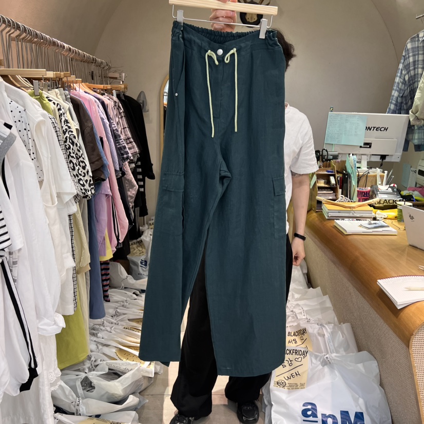BLACKFRIDAY東大門㊣代購女士新款25春夏推薦時尚休閑褲亞麻BLACK FRIDAY休閑褲