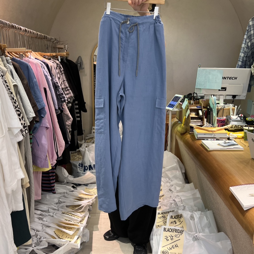 BLACKFRIDAY東大門㊣代購女士新款25春夏推薦時尚休閑褲亞麻BLACK FRIDAY休閑褲圖色3