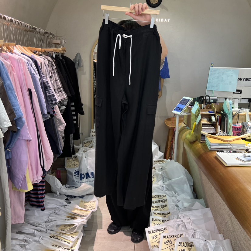 BLACKFRIDAY東大門㊣代購女士新款25春夏推薦時尚休閑褲亞麻BLACK FRIDAY休閑褲圖色4