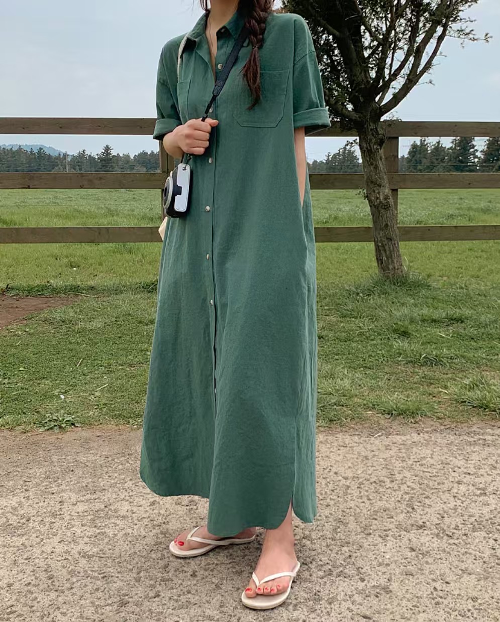 PICKS東大門㊣實拍女士新品25春夏推薦休閑熱賣職業連衣裙長款PICKS連衣裙