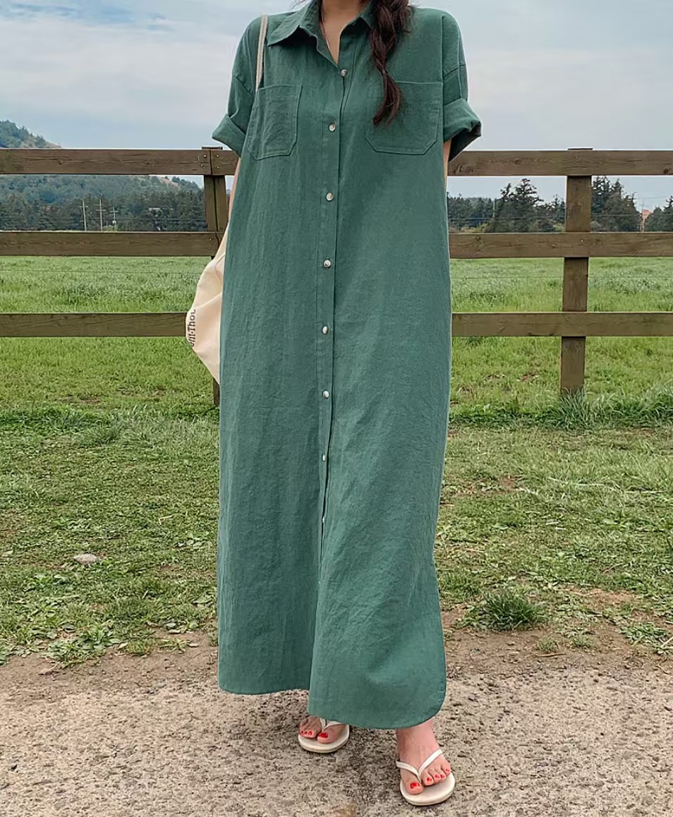 PICKS東大門㊣實拍女士新品25春夏推薦休閑熱賣職業連衣裙長款PICKS連衣裙