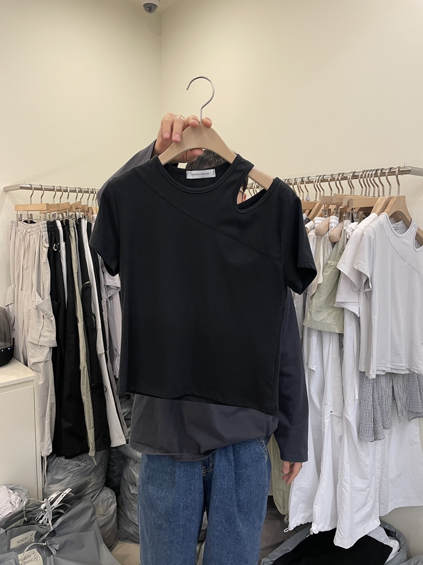 MONDAYMORING韓國代購㊣女裝新品25春夏推薦人氣時尚真品T恤MONDAYMORINGT恤圖色3
