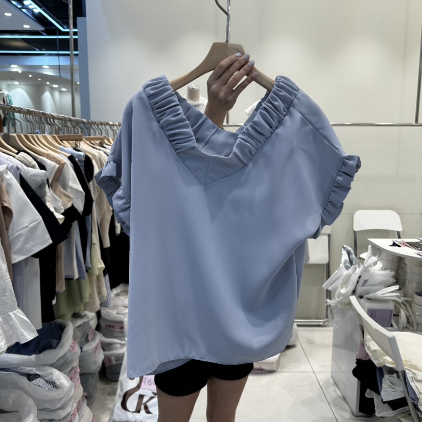 BLUE RIBBON韓國代購㊣女裝新品職業熱賣25春夏襯衫蕾絲衫BLUE RIBBON襯衫/蕾絲衫