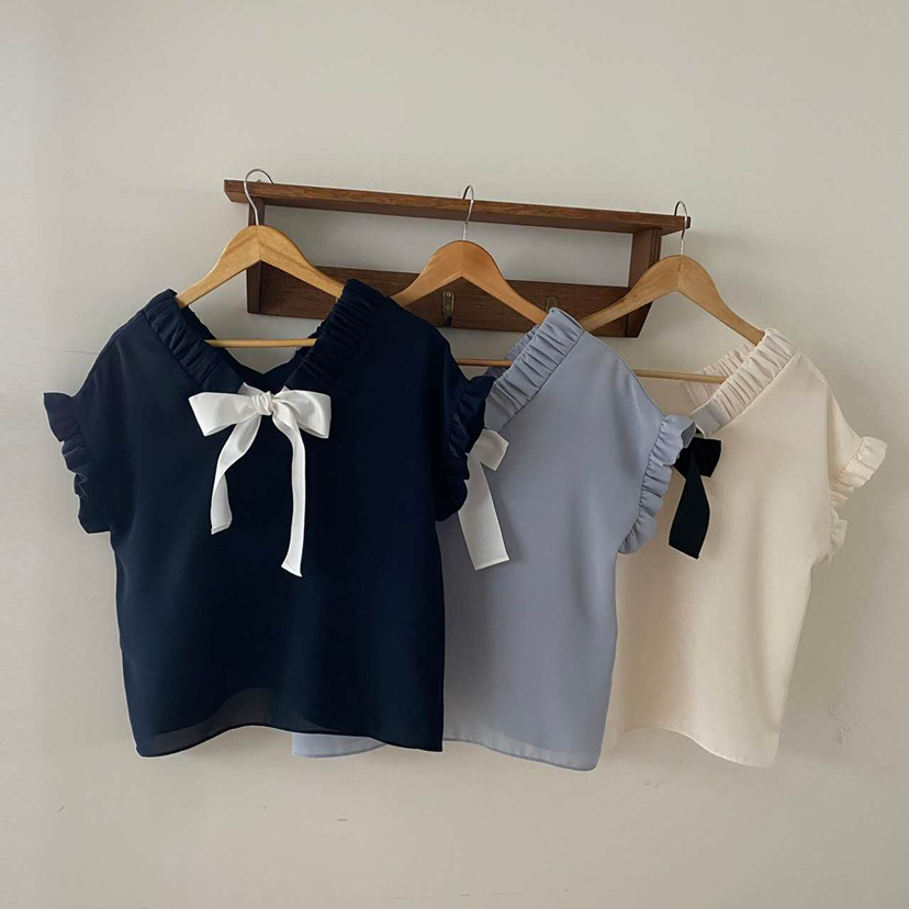 BLUE RIBBON韓國代購㊣女裝新品職業熱賣25春夏襯衫蕾絲衫BLUE RIBBON襯衫/蕾絲衫