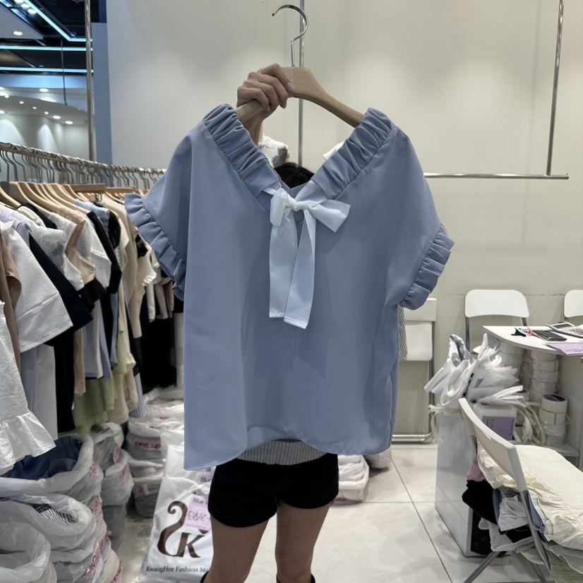 BLUE RIBBON韓國代購㊣女裝新品職業熱賣25春夏襯衫蕾絲衫BLUE RIBBON襯衫/蕾絲衫圖色2