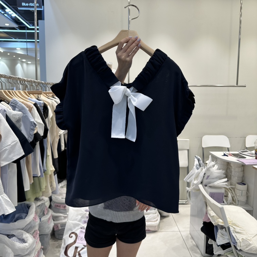 BLUE RIBBON韓國代購㊣女裝新品職業熱賣25春夏襯衫蕾絲衫BLUE RIBBON襯衫/蕾絲衫圖色3