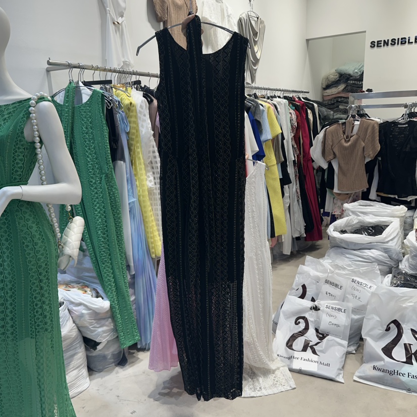 SENSIBLE-S東大門㊣實拍女裝新品推薦連衣裙含腰帶蕾絲長款SENSIBLE連衣裙圖色2