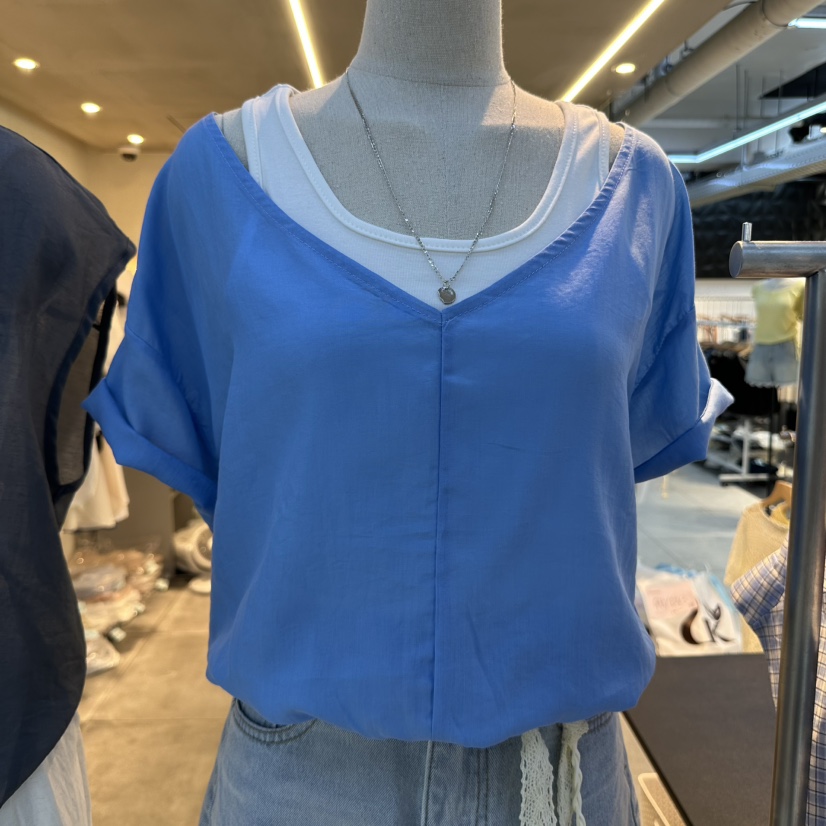 LULULALLA東大門㊣實拍女裝新款職業推薦時尚25春夏熱賣T恤LULULALLAT恤圖色1