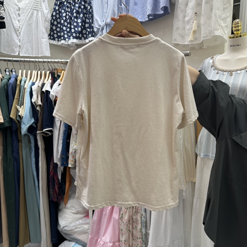 BIKINI韓國直郵㊣女士新品熱賣時尚職業推薦人氣休閑T恤刺繡BIKINIT恤